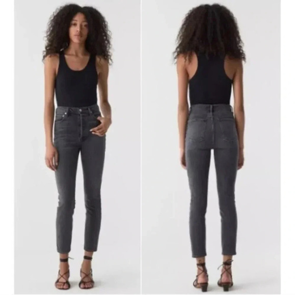Agolde Denim - Agolde Nico Jeans Skinny High Rise Slim Fit Stretch Denim Arena Gray Size 26